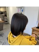 艶髪ストレート×ボブ×ダークブラウン×髪質改善【広島】
