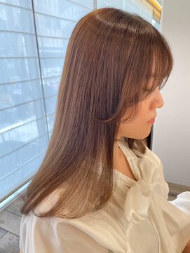 アロン(Allons Ginza) ☆くびレイヤーエモージュデザインカラーシルキーベージュミディ