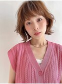 大人かわいい前髪◆マチルダボブ◆ピンクベージュ◆髪質改善◆