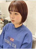 ○白肌見せ暖色カラーボブ20代30代40代