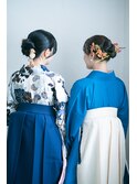 3月卒業式袴着付けとヘアセット