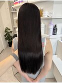 韓国 くびれロング レイヤー ワンホンヘア 小顔前髪