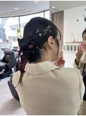 岡山ヘアセット　シニヨン