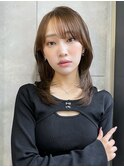 面長 ミディアムレイヤー オリーブブラウン M20251030