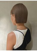 冬カラー切りっぱなしボブ×ミルクティーベージュ20代30代