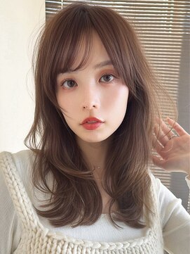 クィーンズガーデンバイケーツーギンザ(QUEEN’S GARDEN by K two GINZA) 顔まわりレイヤー/セミロング/似合わせ/シルクラテブラウン