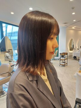 カムバイネオリーブ 溝の口店(Cam by neolive) ☆前下がり きりっぱなしボブ ピンクベージュ☆