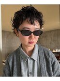 ブリーチなしカラー/ベリーショートパーマ/大人可愛い小顔ヘア