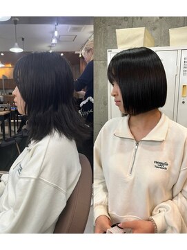 サクラ オモテサンドウ(SAKURA) プレミアム縮毛矯正/暗めカラー/髪質改善