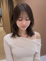 サボ 栄店(sabo)&nbsp;鎖骨ミディアム × シースルーバング ×顔まわりレイヤー