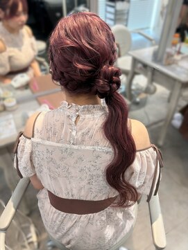 カシュカシュ 表参道(cache cache) くるみちゃんサイドポニー　表参道ヘアメ　ヘアセット