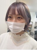 フェイスフレーミング/ラベンダー/ショートボブ/インナーカラー