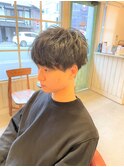 流行ソフトツイストスパイラルモテ髪ツーブロックマッシュ束感