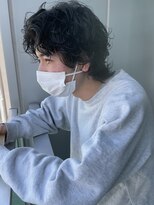 ヒビヲ(HIBIO)&nbsp;ツイストスパイラルパーマツーブロックメンズマッシュメンズヘア