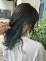 エニー ココ ヘアー(ANY.coco HAIR) グレージュ×インナーグリーン