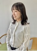 2wayバング韓国前髪シースルーミディアムくびれヘア顔周り