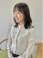 ヘアー アイス 御器所本店(HAIR ICI)&nbsp;2wayバング韓国前髪シースルーミディアムくびれヘア顔周り