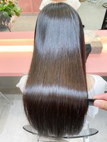 ロンドポレール 北千住(Lond polaire)&nbsp;縮毛矯正×黒髪×レイヤーロング×グレーベージュ