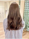 ゆるふわロングベージュカラーブリーチしない透明感カラー