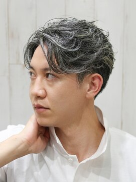 ヨシザワインク プレミアム 横浜 桜木町店(YOSHIZAWA Inc. PREMIUM) ツーブロックセンターアップバングメッシュピンパーマスタイル
