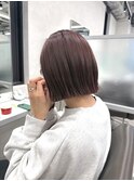 切りっぱなしボブ大人ボブ透明感カラー