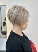 リーショート大人ショート刈り上げツーブロックハイライト40代