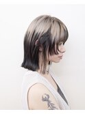 ボブ#切りっぱなし#ブリーチ#ルーツカラー#豊橋#豊川#田原