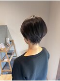 ショートレイヤー/ツヤピンクブラウン
