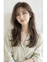 サンク(thank)&nbsp;イエベさんに｜淡オリーブベージュの透明感ロングレイヤー