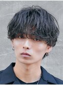 天神メンズパーマルーズパーマシャドウパーマッシュウルフゆるめ