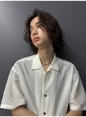 men's/メンズボブ/ニュアンスパーマ/メンズミディアム/眉毛/新宿