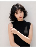 ノラ シブヤ(NORA)&nbsp;小顔ミディアムパーマミディアムデジタルパーマボブパーマ前髪