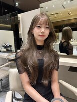 ケーツー エム 京都ラクエ(k-two emu)&nbsp;ブリーチなしダブルカラー×ヘーゼルベージュ×前髪カット