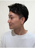 メンズビジネスアップバングニュアンスパーマスタイル