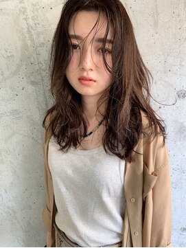 クラフト ヘア デザイン(CRAFT HAIR DESIGN) 切りっぱなしレイヤーミディ×オリーブベージュ