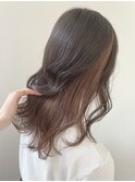 インナーカラーポイントブリーチ×くすみオレンジベージュ