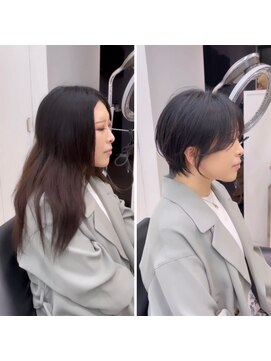 イヴォークトーキョーオーサカ(EVOKE TOKYO osaka) スタイルチェンジ ショートボブ 耳かけ おしゃれ 可愛い