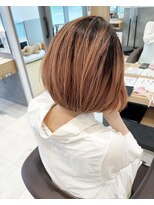 アース 錦糸町店(HAIR&MAKE EARTH) 前下がりボブ×暖色系グラデーション