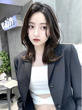 ヴェイン 渋谷(vain) ★くびレイヤーエモージュ黒髪グレーベージュレイヤーロング