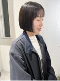 "久保田"フルバングミニボブ似合わせカット黒髪イメチェン