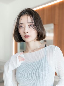 メゾンバイハバナ(maison by HAVANA) 20代30代大人かわいい黒髪アッシュ前髪パーマ小顔ボブ