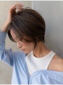 ショートヘア似合わせカットグレージュカラーイメチェン小顔