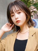 オーバーヘアー 所沢店(over hair)&nbsp;【over hair】ベージュイヤリングカラー×くびれヘア