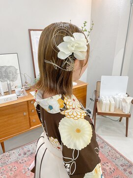 ヘアー アイス カンナ(HAIR ICI Canna) ボブアレンジ/水引/金箔/袴ヘア/ハイトーンアレンジ