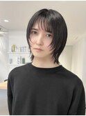 小顔ウルフ顔まわりレイヤー【Nuage'】ダークアッシュブラック