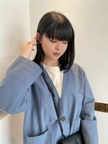 ビファインクーアヴェダ(Be fine coo AVEDA) 重めワイドバングワンレンボブ カシミアトリートメント