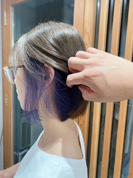 イルウィ(irwi) 【デザインカラー】パープルインナーカラー ボブ