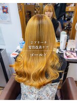 ヘアーメイク ダンス(hair make DANCE)&nbsp;2ブリーチ　セルフ黒染め残留あり ゴールド！