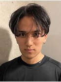 メンズカット前下がりセンターパートマッシュ熊本下通