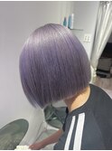 ラベンダーカラーラベンダーグレーハイトーンボブ成増